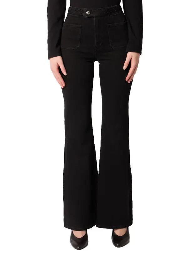 Flared Jeans with Braided Waist