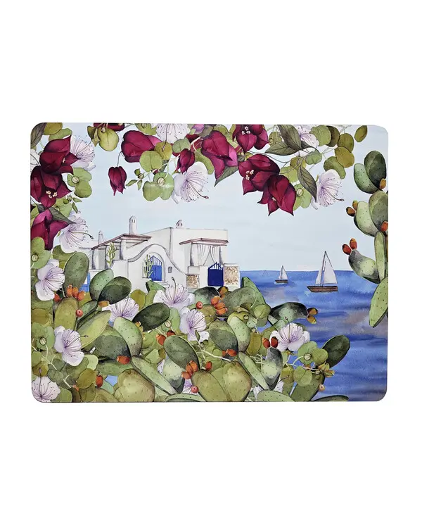 SET OF 2 WOOD AND CORK PLACEMATS 30X40 CM