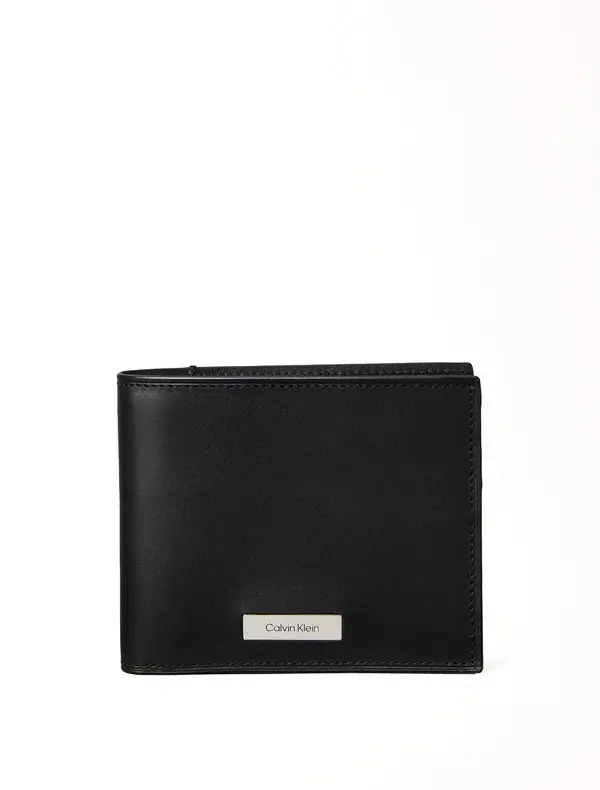 Bi-Fold Wallet with Metal Logo Plate