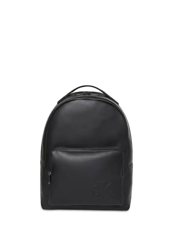 Leather Backpack with Debossed Logo