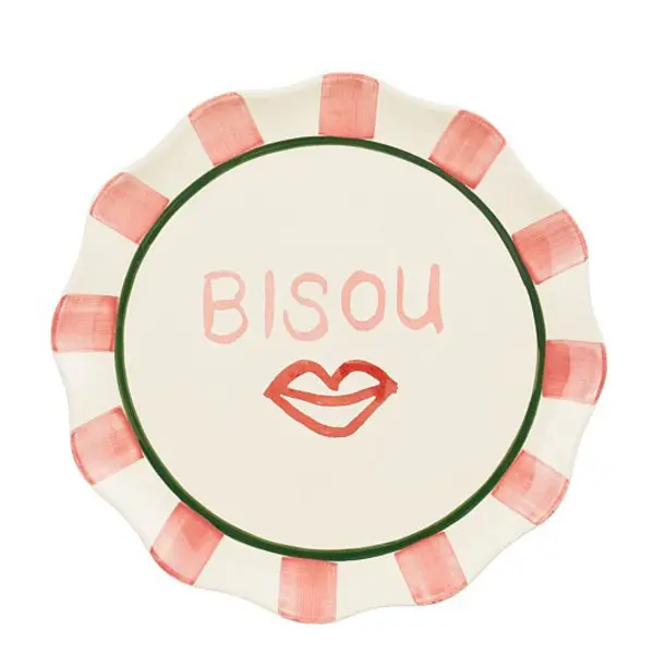 Bliss plate round pink - h3xd34cm
