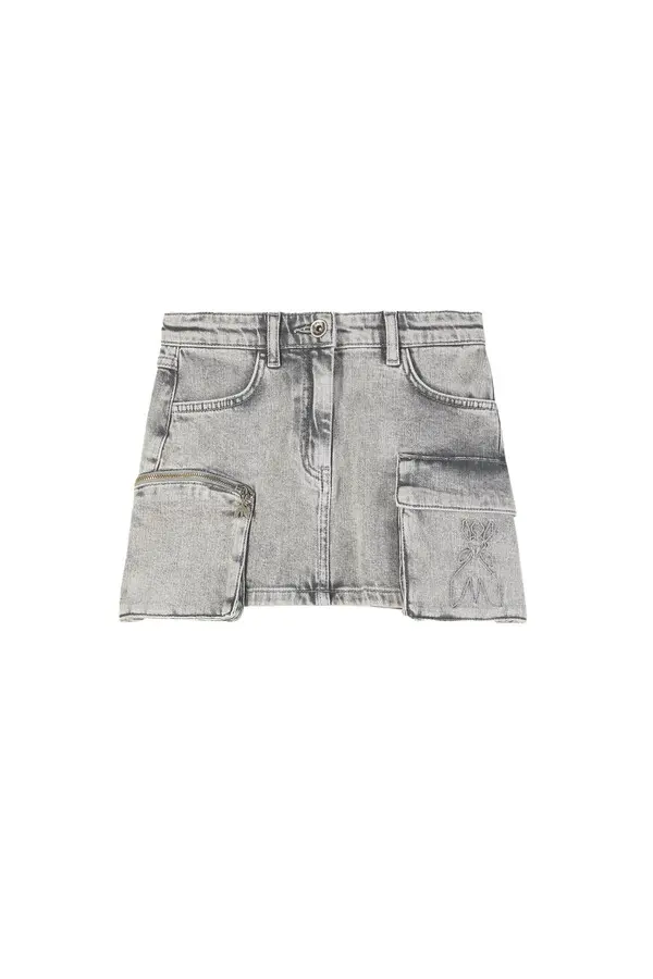 Denim Mini-Skirt with Cargo Pockets