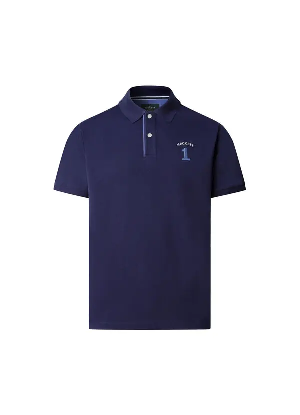 Short Sleeve Piqué Polo with Contrast Placket