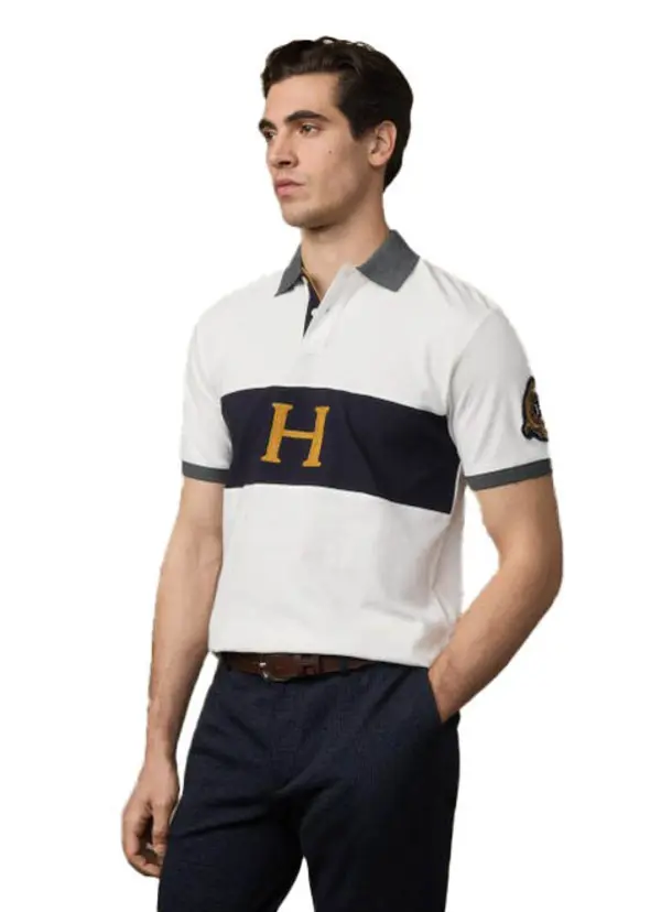 Color-Block Rugby Stripe Polo Image