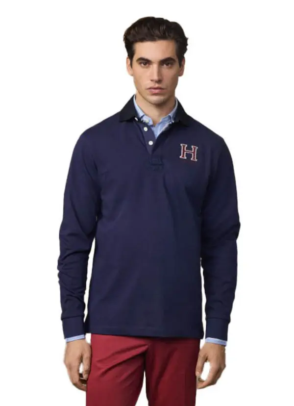 Classic Fit H Logo Rugby Shirt