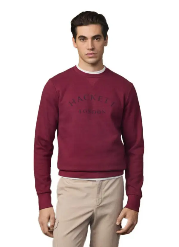 Contrasting Arched Logo Ribbed Long-sleeve Sweatshirt
