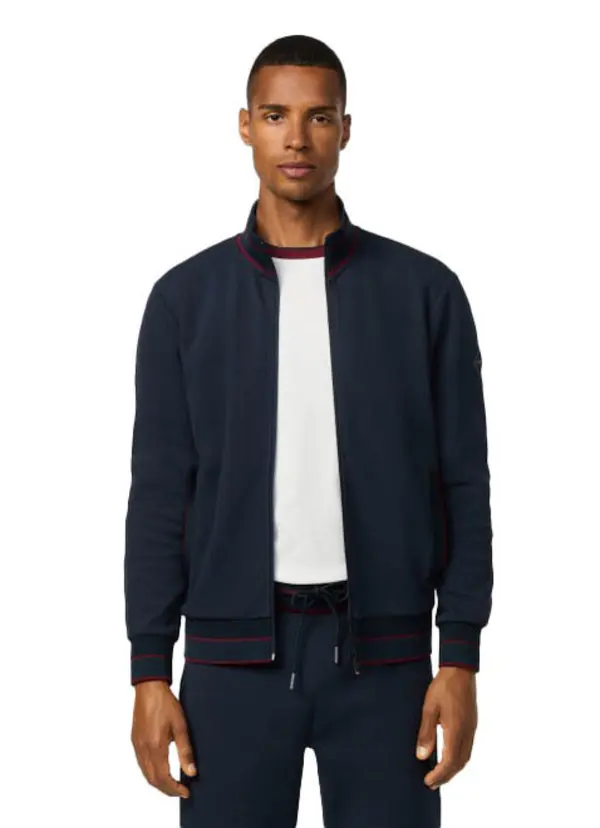 Sporty Stand-Collar Knit Bomber