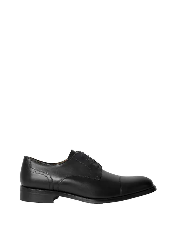 Leather Derby Cap Toe Shoe
