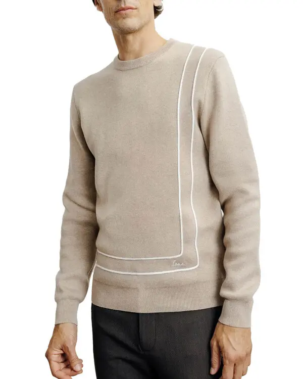 Long Sleeved Round neck Sweater with Contrasting Lining