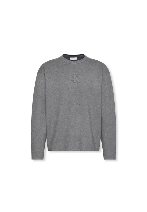 Embossed Monogram Logo Relaxed Sweater