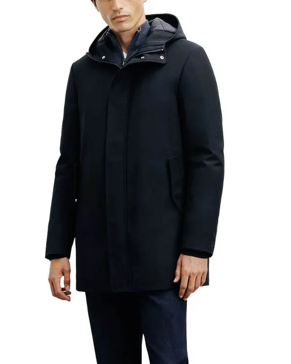 City Parka with Leather patch on the pocket