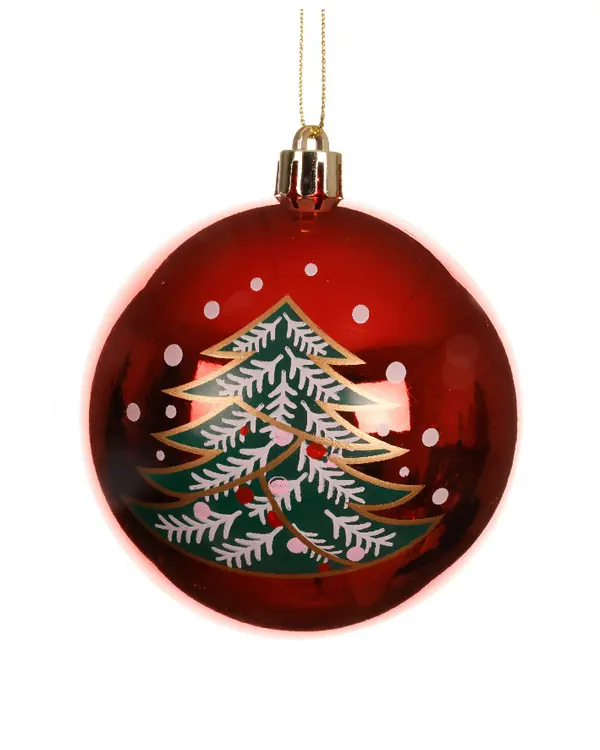 Bauble polystyrene shiny - matt tree w
dot painting SHINY Image