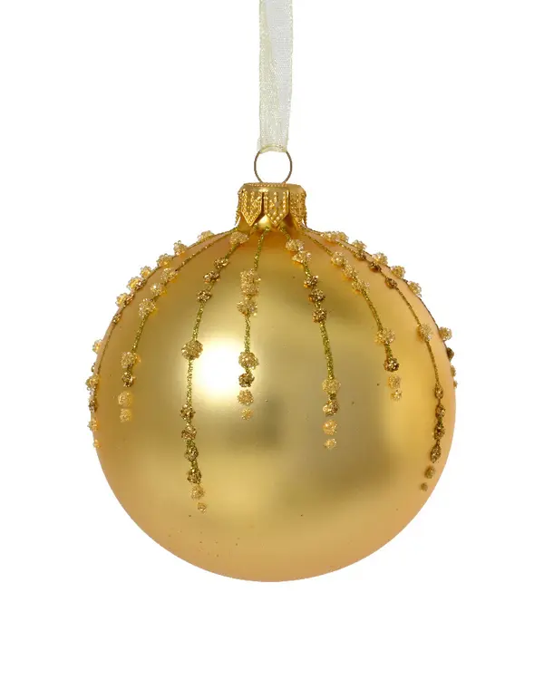 Bauble glass matt ballotine drops GOLD Image