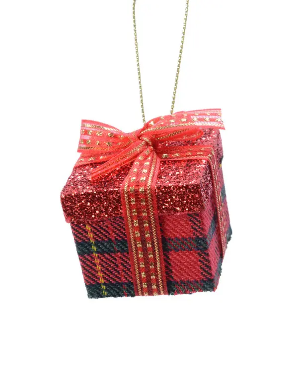 Hanging Ornament gift box with glitter SQUARE Image