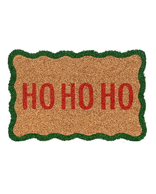 Doormat coir rectangle tufted HO HO HO Image