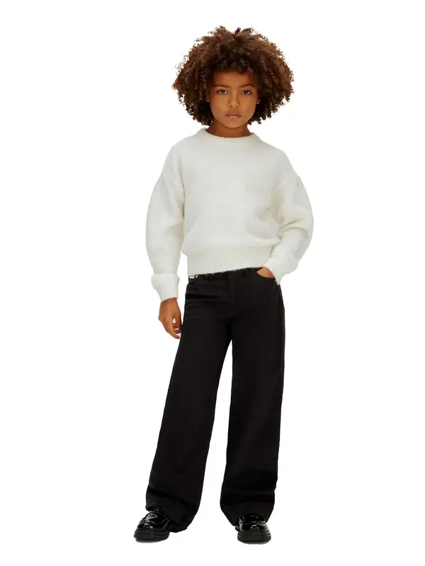 Straight Cotton Sateen Trousers