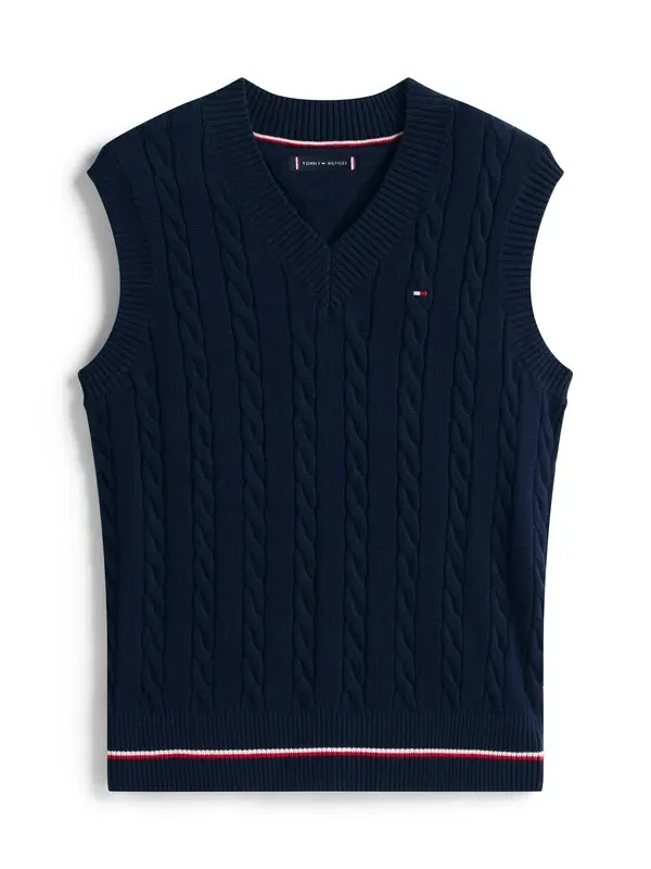 Signature Tape Cable Knit Sweater Vest