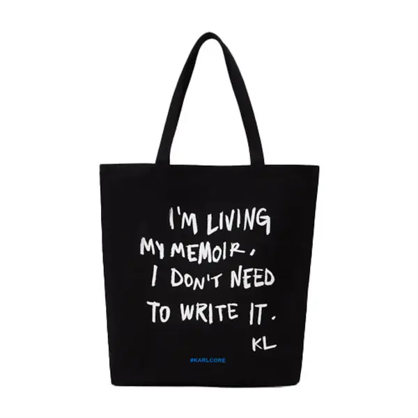 Canvas Shopper Bag with White Statement Text