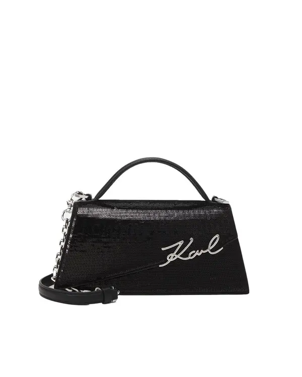 K/Signature Crocodile-Embossed Leather Crossbody Bag