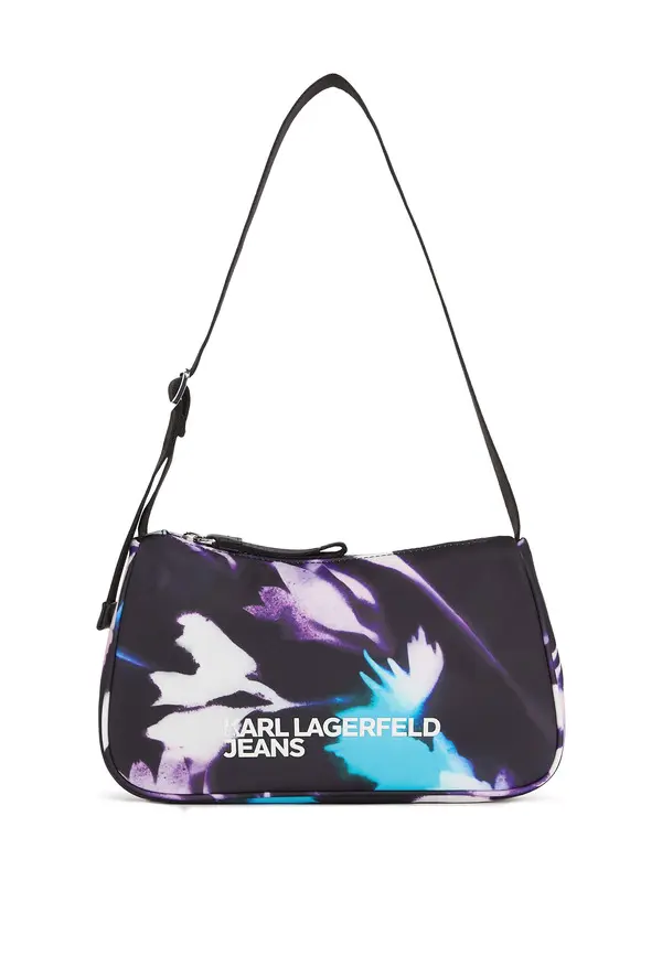 Abstract Graphic Print Baguette Shoulder Bag