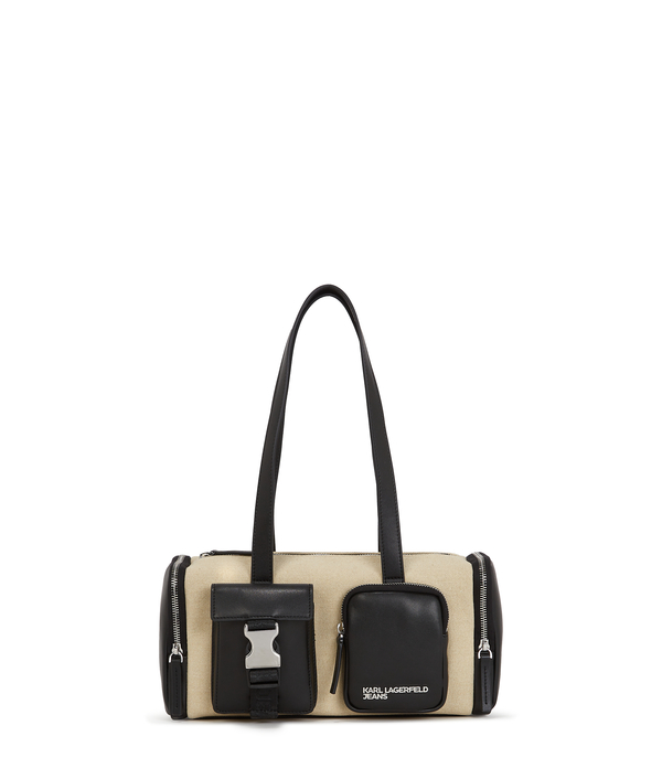 Canvas & Leather Utility Shoulder Bag