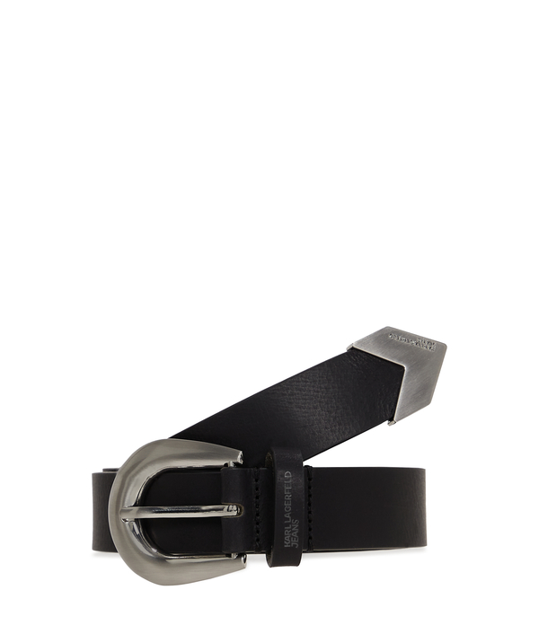 Leather Belt with Silver Buckle