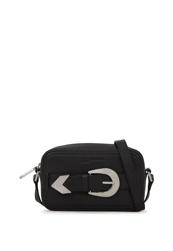 Leather Camera Bag with Western Buckle Detail