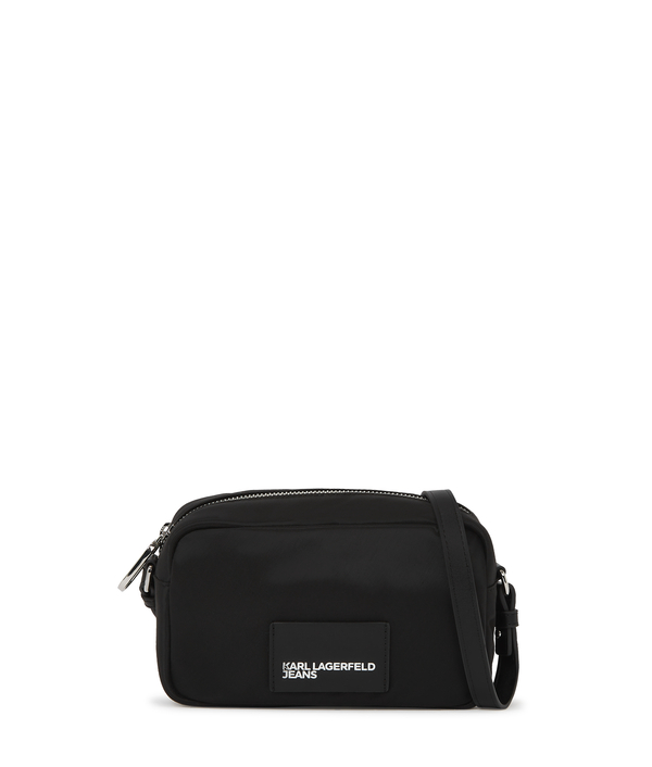Nylon Crossbody Bag with Logo Patch