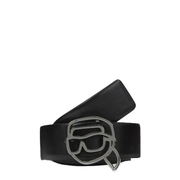 Silhouette Buckle Leather Belt