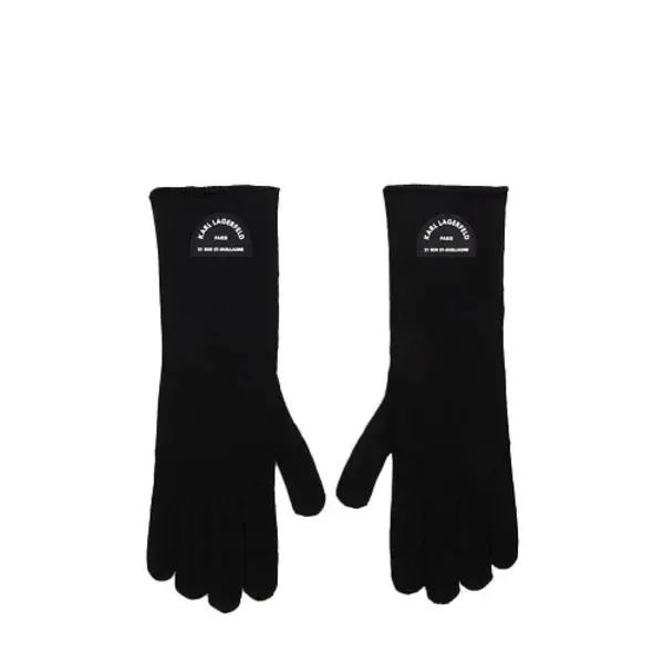 Knit Gloves with Logo Patch Cuff