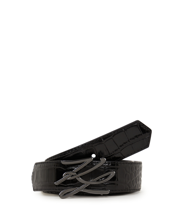 K/Autograph  Croc-Effect Leather Belt