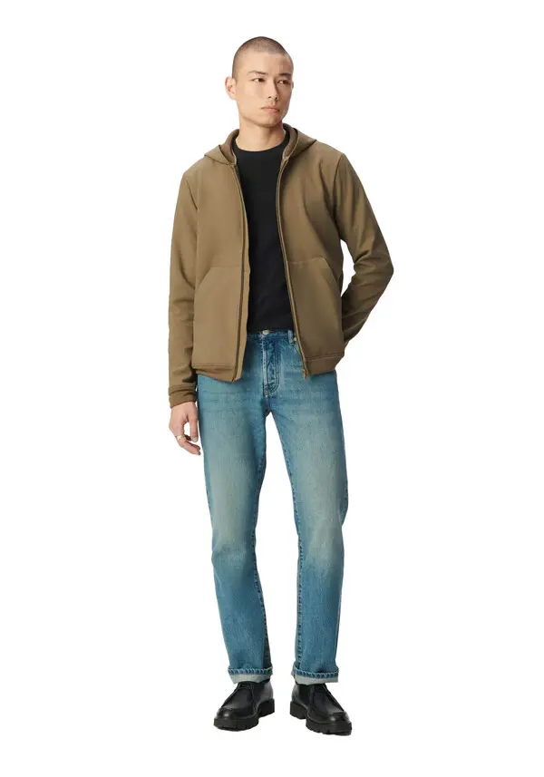 Straight Hooded Round Neck Cardigan