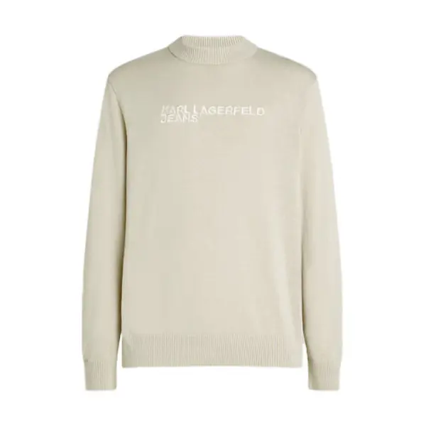 Mock Neck Sweater with Embossed Logo