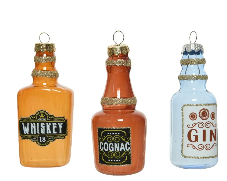 Figurine glass shiny with sticker/glitter