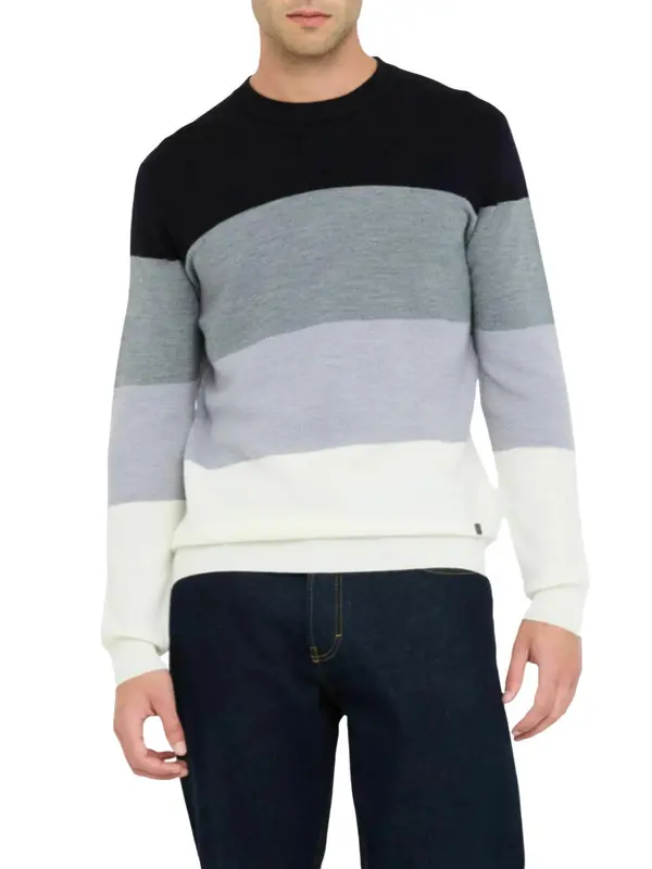 Color Block Crew Neck Sweater Image