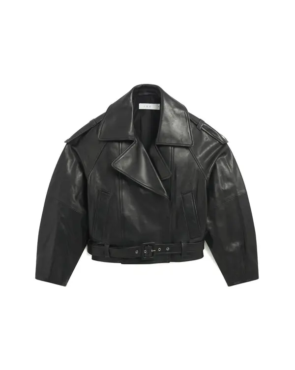 LEATHER BELTED JACKET