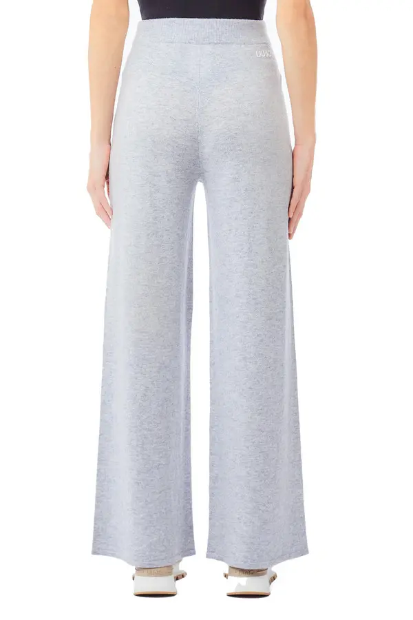 High-Waisted Wide-Leg Knit Trousers