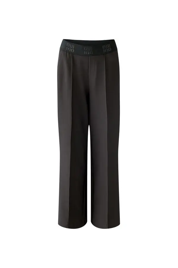 Straight Cut Trousers with Elasticated Waistband