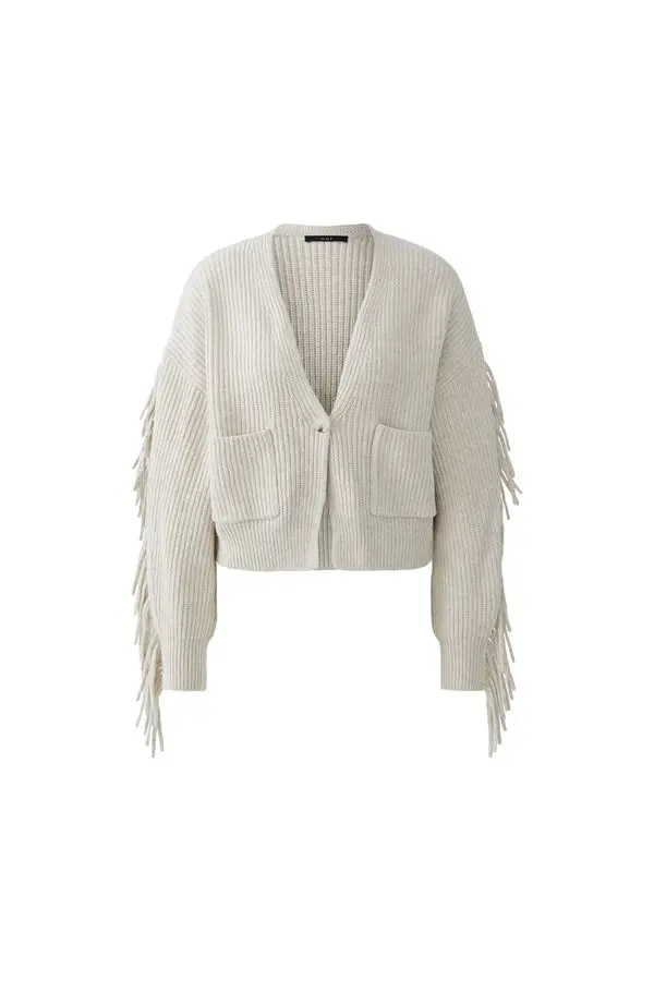Chunky Knit Fringe Cardigan