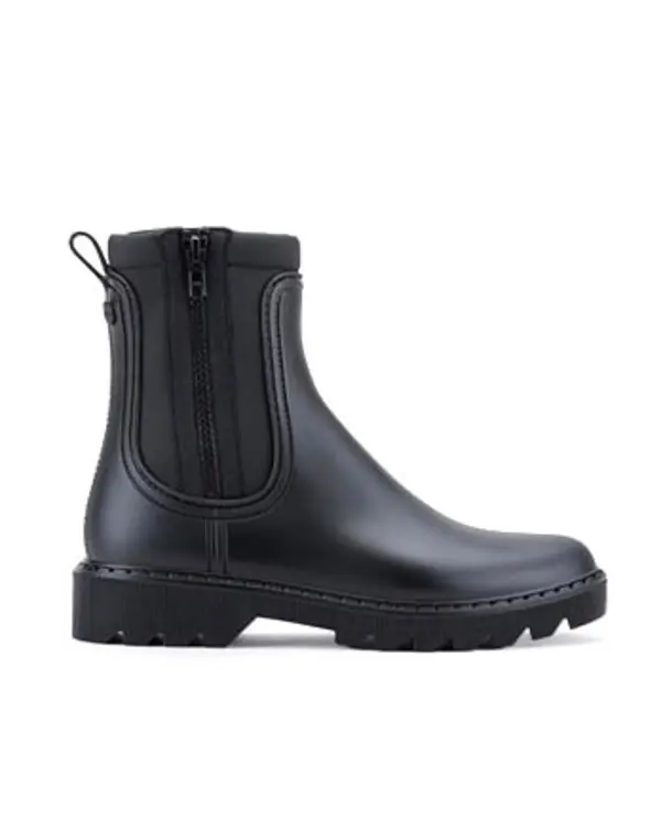 Lug Sole Chelsea Rain Boots with Side Zip