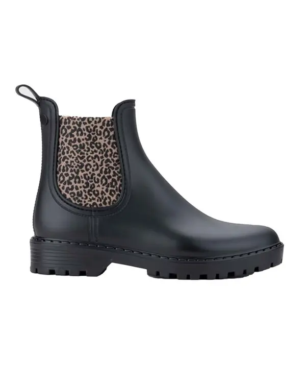Leopard Detail Waterproof Chelsea Ankle Boots