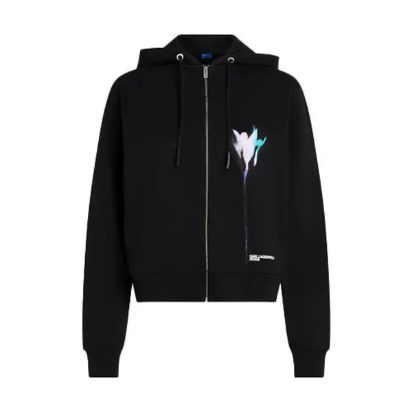 Full-Zip Hoodie with Watercolor Print