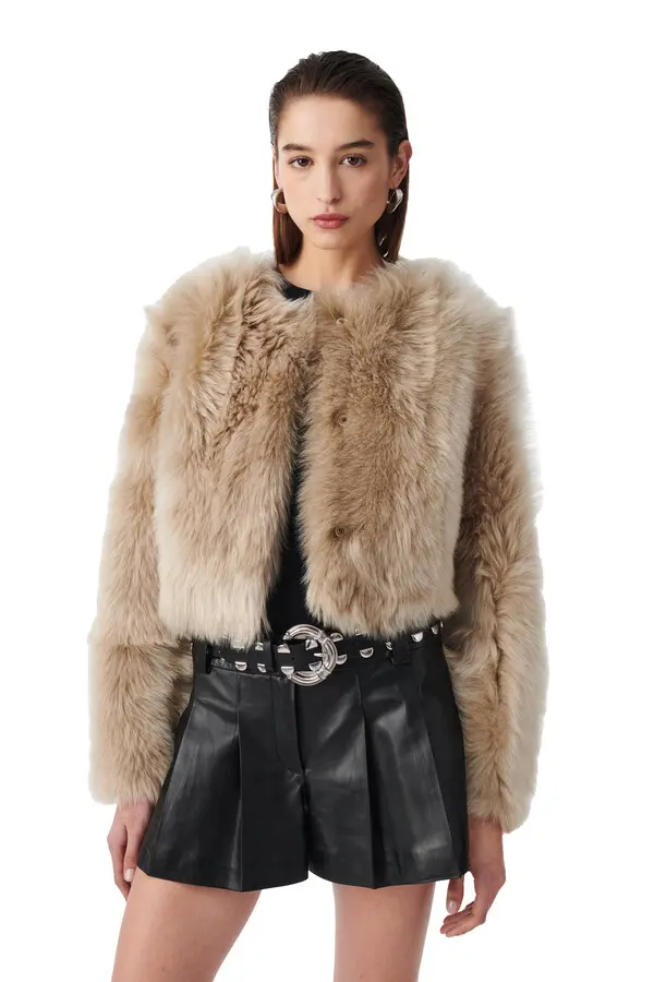 CROPPED SHEARLING JACKET
