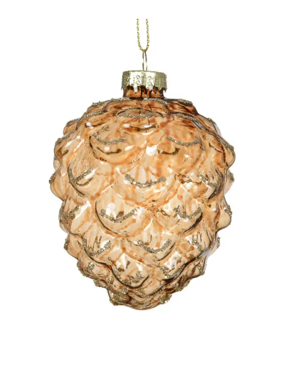 Acorn glass transparent w glitter brown Image