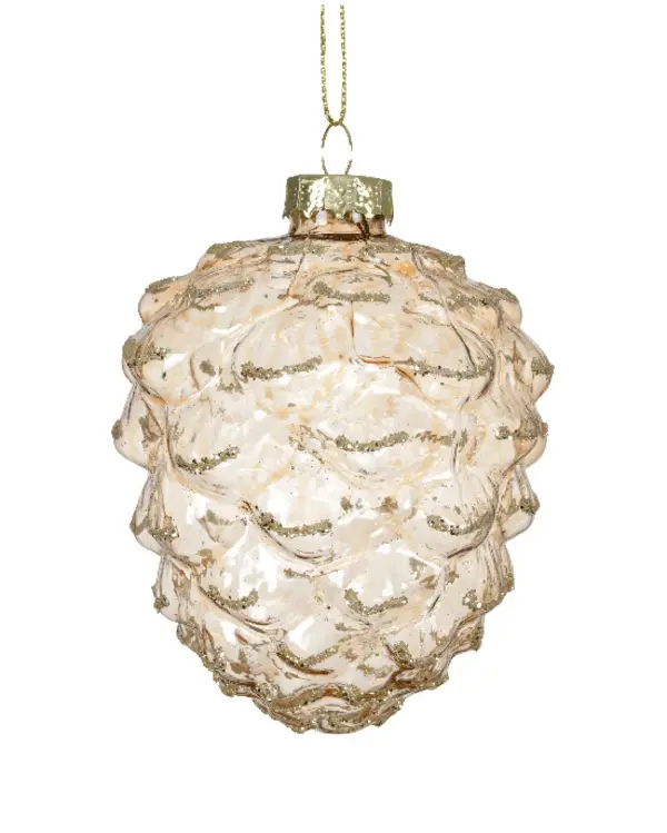 Acorn glass transparent w glitter light brown