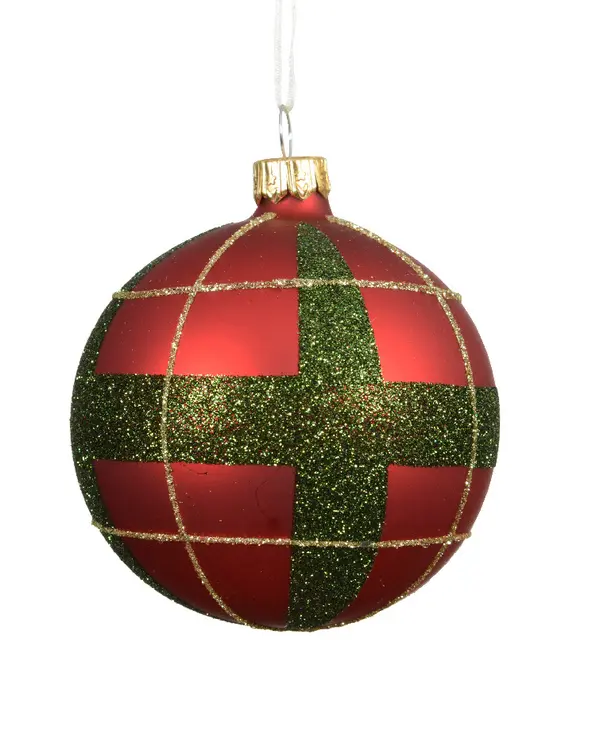 Bauble glass matt
check red
