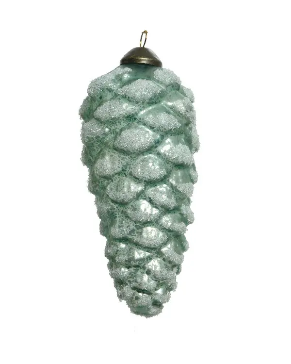 Pinecone glass antique frosted light green