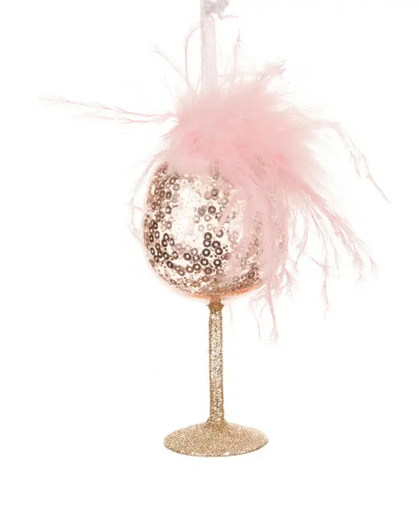 Cocktail glass w colorful spangles
inside GOLD