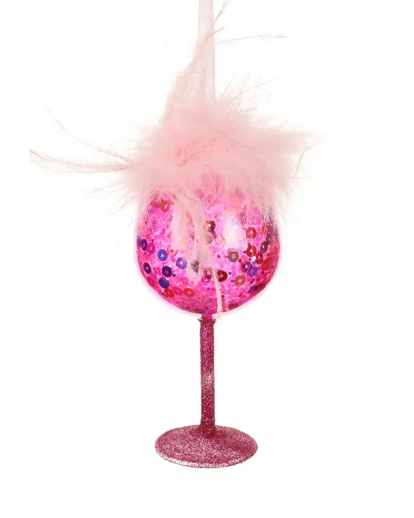Cocktail glass w colorful spangles
inside PINK