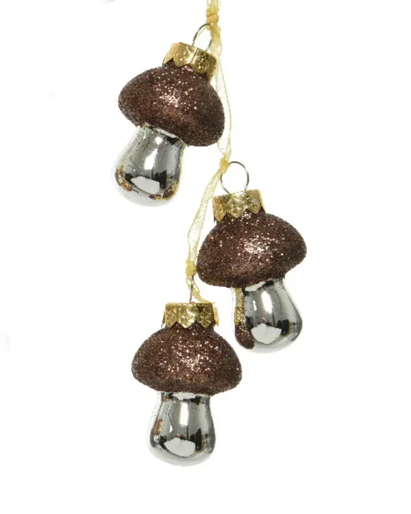 Mushroom glass with
glitter BROWN